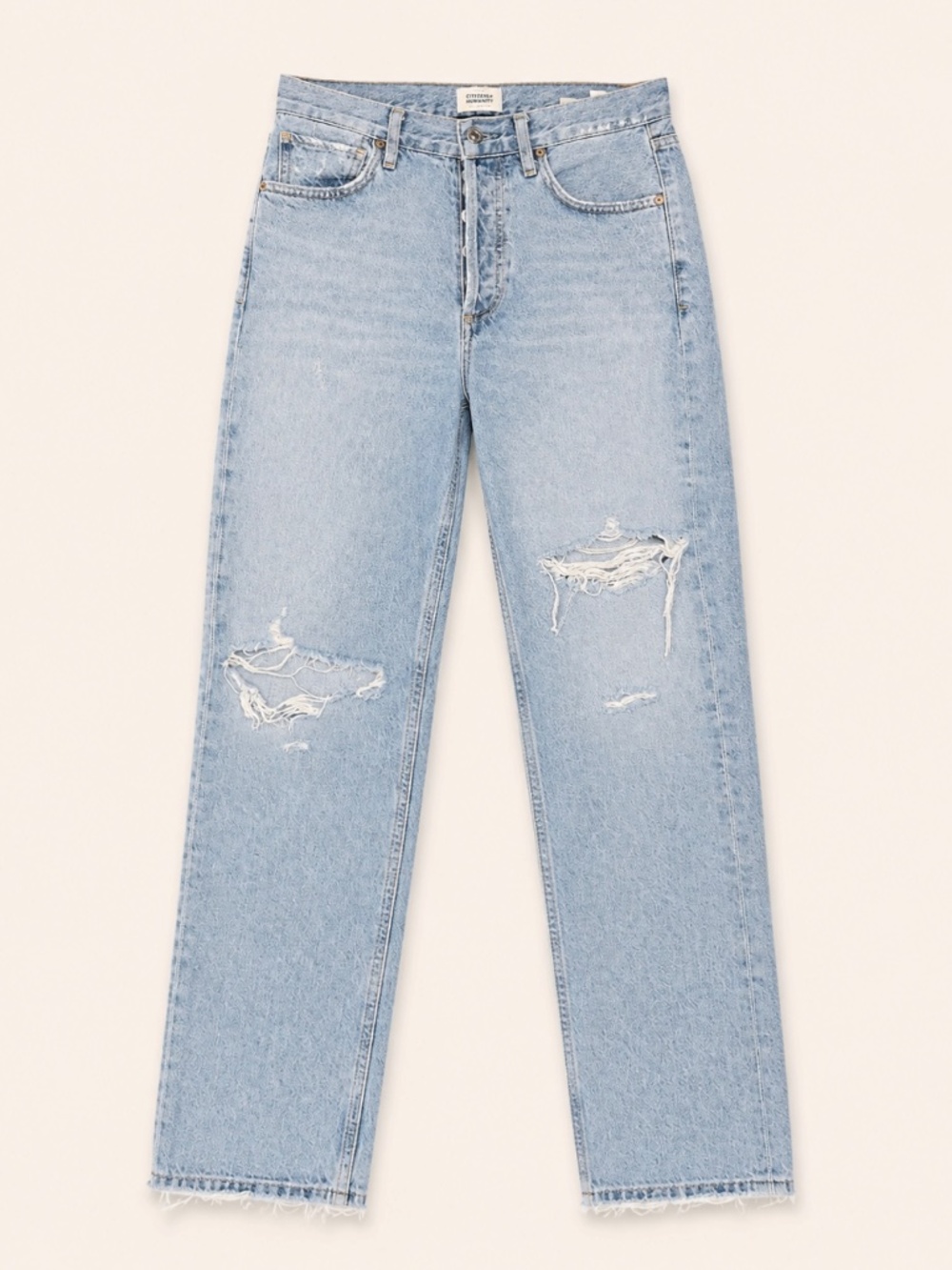 Citizens of Humanity Distressed Straight Leg Jeans Size 24